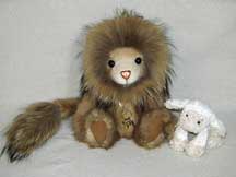Mink real fur lion teddy bear
